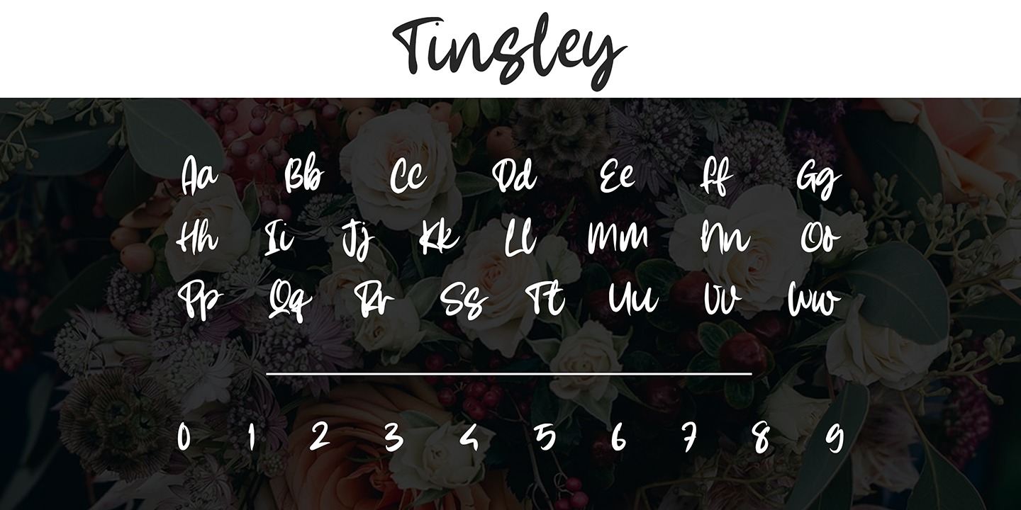 Beispiel einer Tinsley Regular-Schriftart